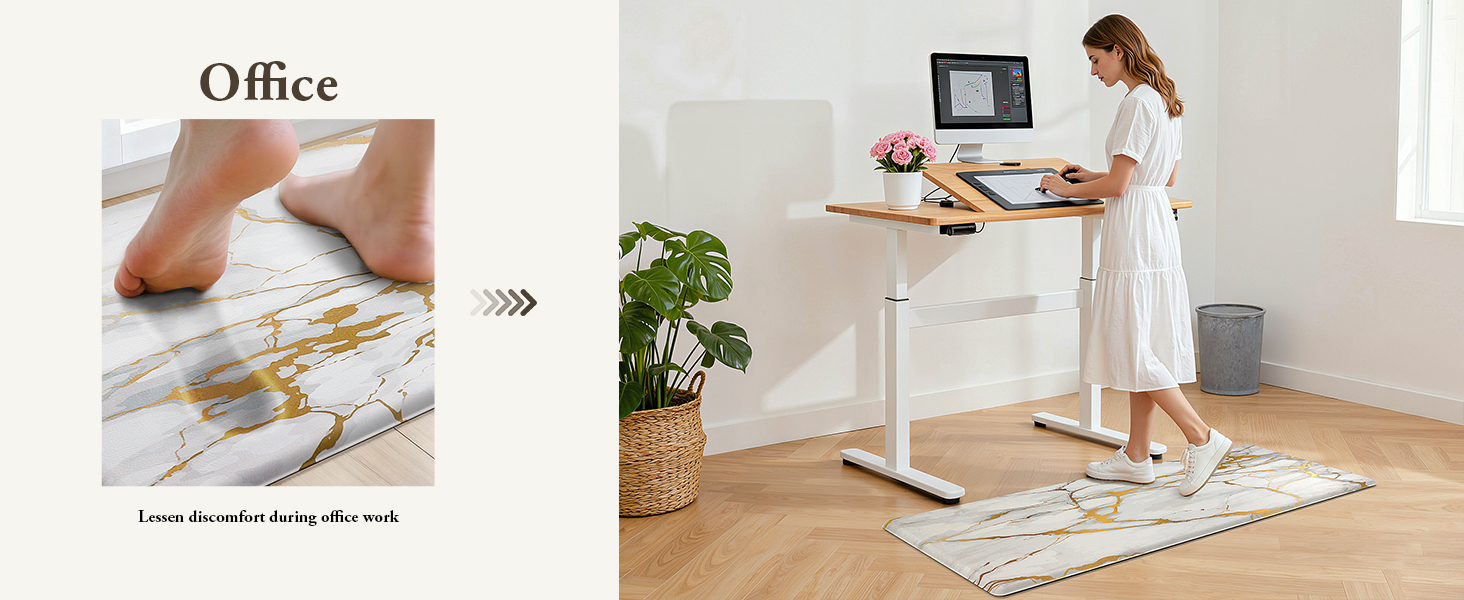 StepLively Kitchen Rugs and Mats, 2-Pack Low Profile Slip Resistant Kitchen Mats for Floor, in Front of Sink and Stove-17.3