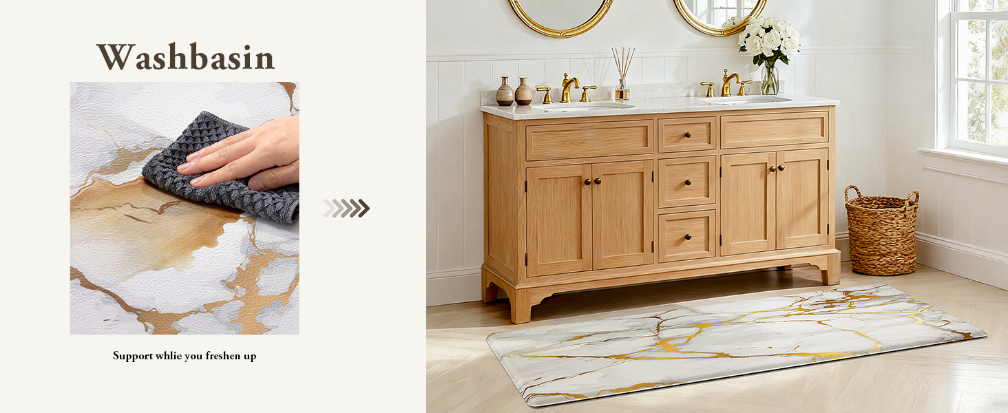 StepLively Kitchen Rugs and Mats, 2-Pack Low Profile Slip Resistant Kitchen Mats for Floor, in Front of Sink and Stove-17.3