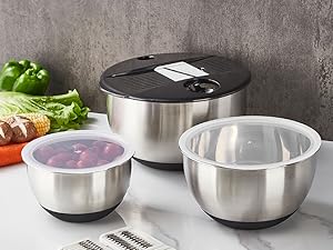 Rotary Cheese Graters with 4 Blades, Hand Crank Cheese Grater with Waffle Slicer, Black and White Cheese Shredder with Suction Base, Easier for Shredding & Grating (Black, 4 Graters)