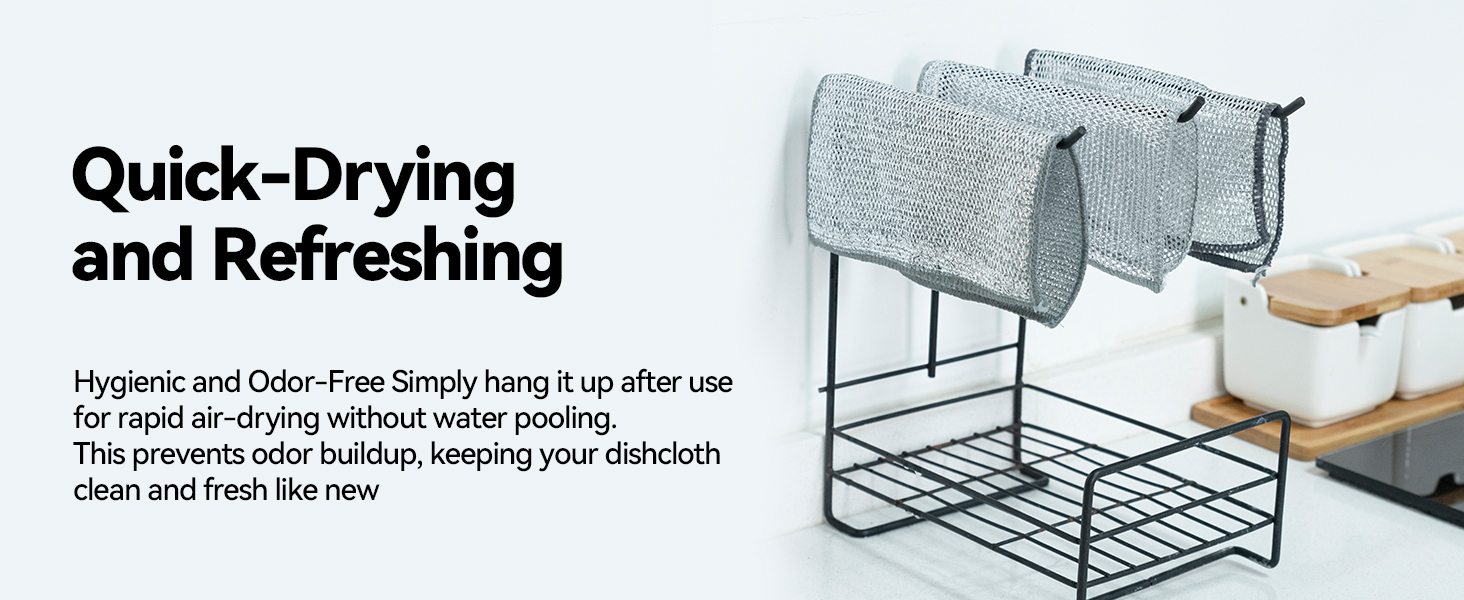 10 Pack Extra Large Non Scratch Wire Dishcloths, 30x30cm Double-Layer Silver Thread Kitchen Cleaning Rags, Dual-Sided Wet & Dry Reusable Steel Wire Dish Cloths for Cookware, Sinks, Stovetops