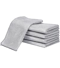 10 Pack Extra Large Non Scratch Wire Dishcloths, 30x30cm Double-Layer Silver Thread Kitchen Cleaning Rags, Dual-Sided Wet & Dry Reusable Steel Wire Dish Cloths for Cookware, Sinks, Stovetops
