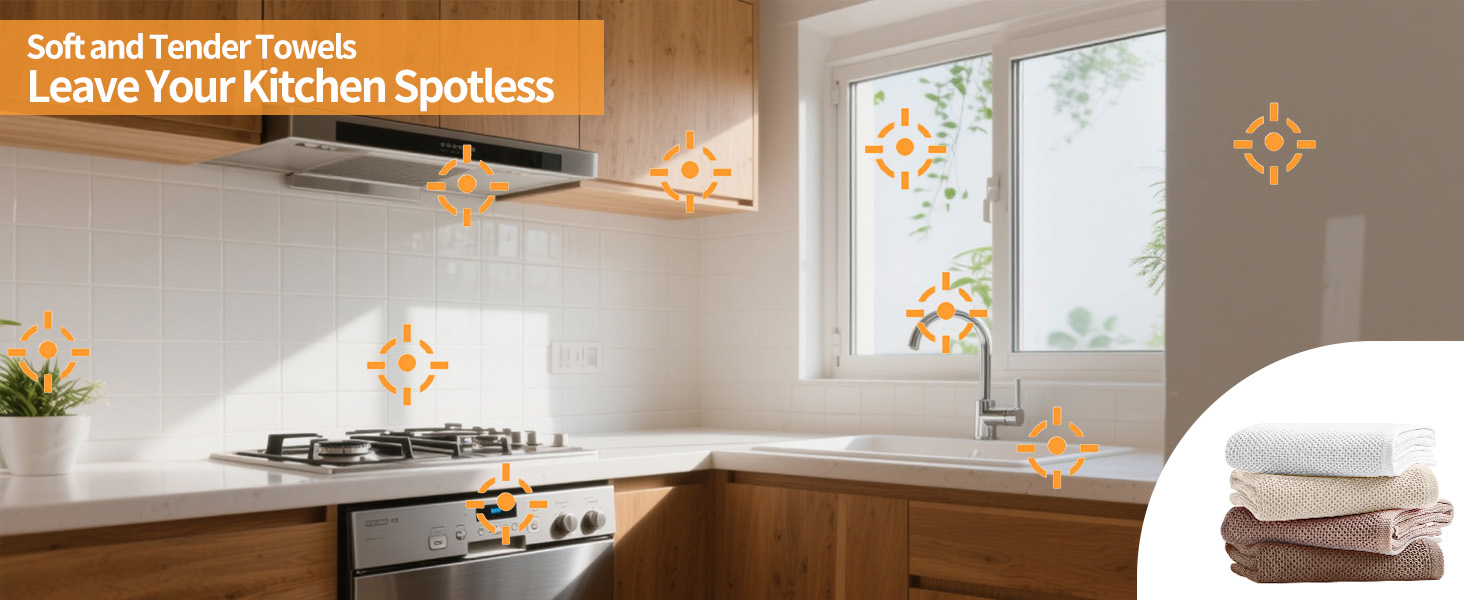 Cotton Dish Cloths 6 Pack,12x12 Inch – Super Absorbent, Quick-Dry & Reusable Kitchen Cleaning Cloths, Lint-Free Washable Towels for Dishes, Glass & Household Use(Red)