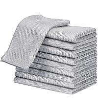 Cotton Dish Cloths 6 Pack,12x12 Inch – Super Absorbent, Quick-Dry & Reusable Kitchen Cleaning Cloths, Lint-Free Washable Towels for Dishes, Glass & Household Use(Red)
