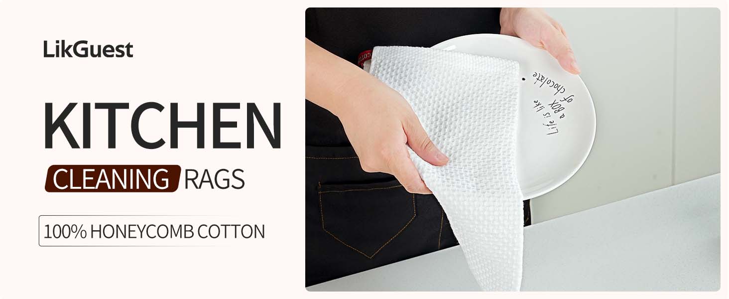 Cotton Dish Cloths 6 Pack,12x12 Inch – Super Absorbent, Quick-Dry & Reusable Kitchen Cleaning Cloths, Lint-Free Washable Towels for Dishes, Glass & Household Use(Red)