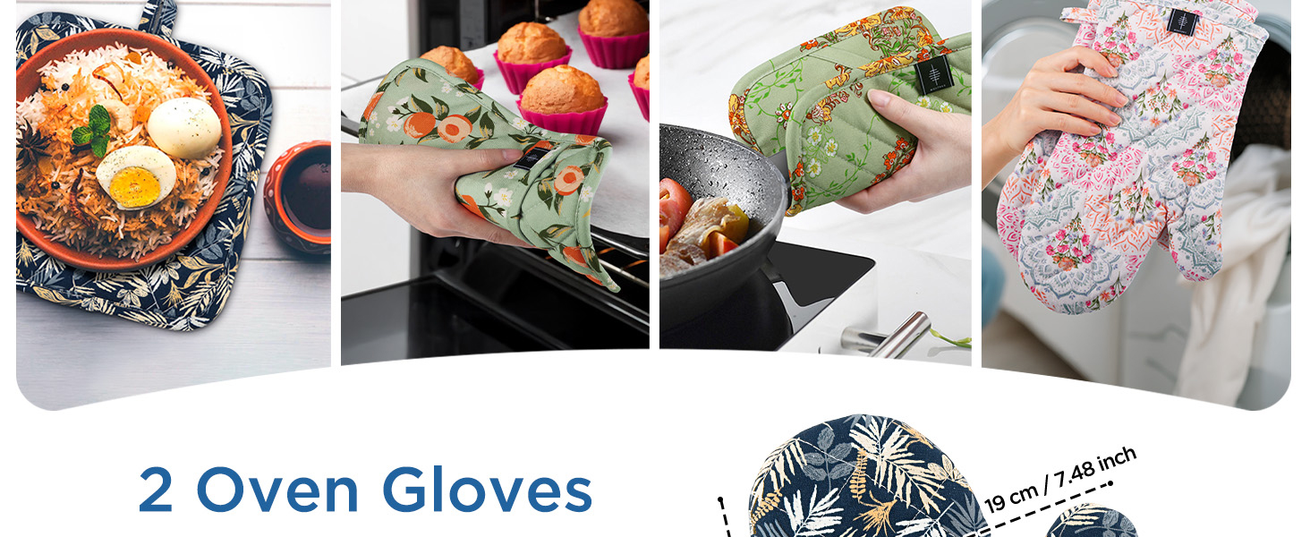 Pot Holders for Kitchen Heat Resistant Hot Pads for Countertops Oven Pot Holders Cotton Potholders for Kitchen Cooking Baking (Watercolor Apricot)