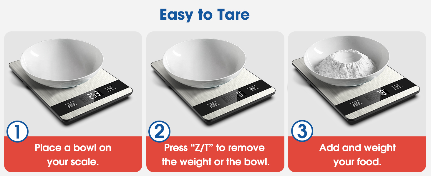 Mik-Nana Food Scale, 11lb Digital Kitchen Scale with LCD Display 6 Units Tare Function, Stainless Steel Weight Grams and Ounces for Baking, Cooking and Meal Prep (Batteries Included)