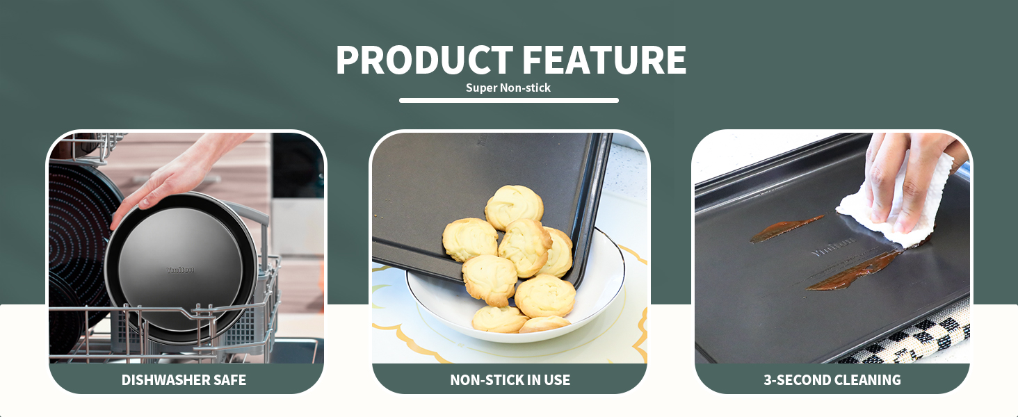 Nonstick Baking Pans Set, 19 PCS Stackable Bakeware Sets, Oven Pan Set Includes Baking Tray, Cookie Sheet, Cake Pans, Loaf Pan, Muffin Pan, Silicone Cups