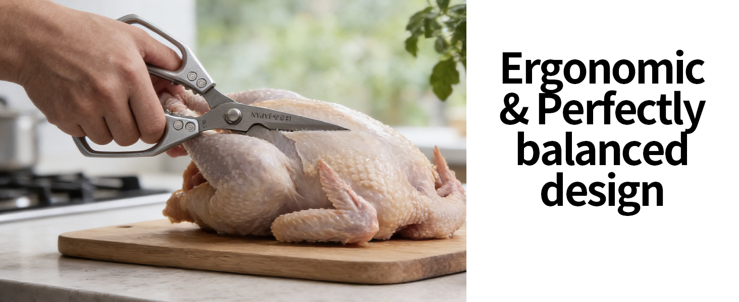 Kitchen Scissors Set 2PCS, Kitchen Shears Heavy Duty Poultry Shears Japan Meat Scissors for Food All Purpose Seafood Meat Cutting Cooking, Chicken Bones, Gifts for Men Women