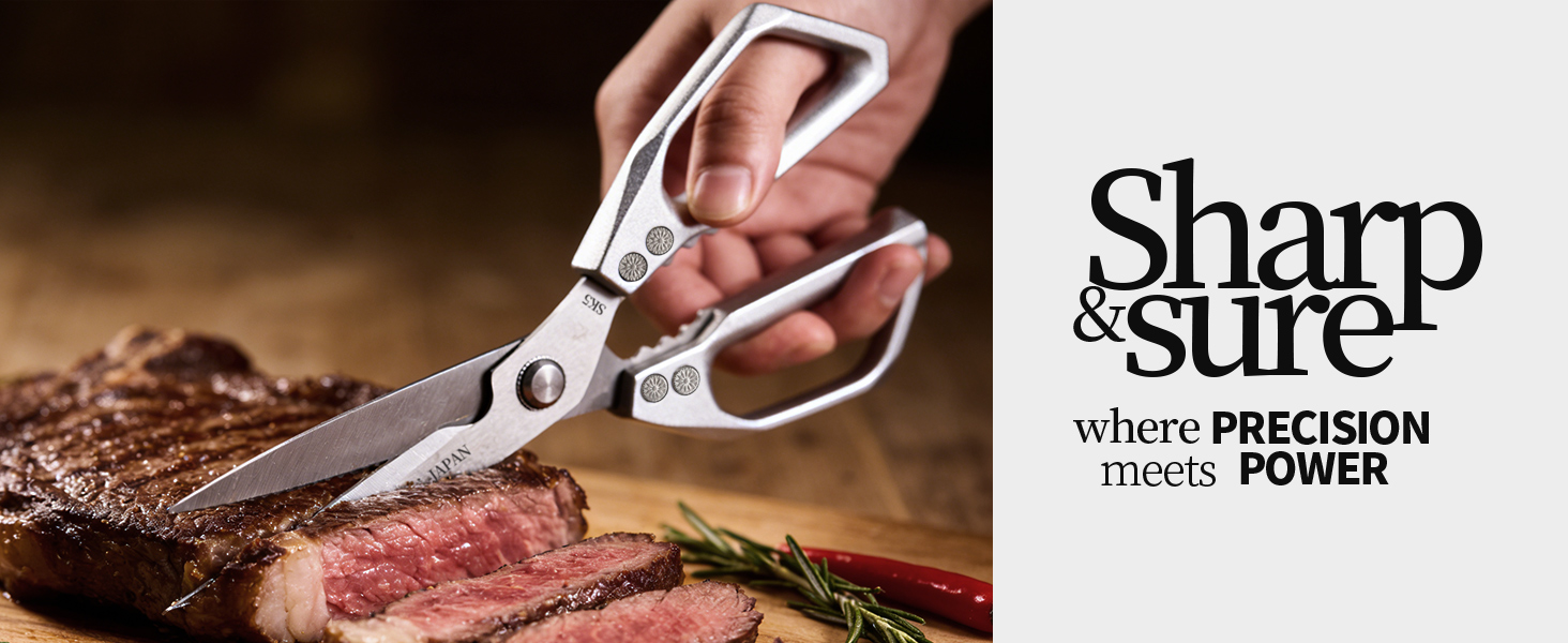 Kitchen Scissors Set 2PCS, Kitchen Shears Heavy Duty Poultry Shears Japan Meat Scissors for Food All Purpose Seafood Meat Cutting Cooking, Chicken Bones, Gifts for Men Women