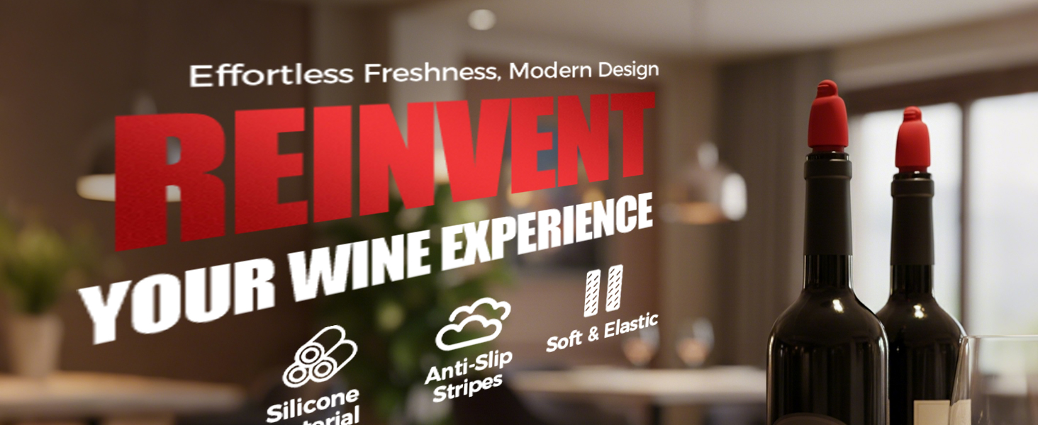 Silicone Wine Stopper for Wine Bottles, 2025 New Wine Stoppers for Wine Bottles, Seal Bottle Cover for Beer Champagne, Glass Bottle Sealer Covers Wine Stoppers for Home Use (4, All)