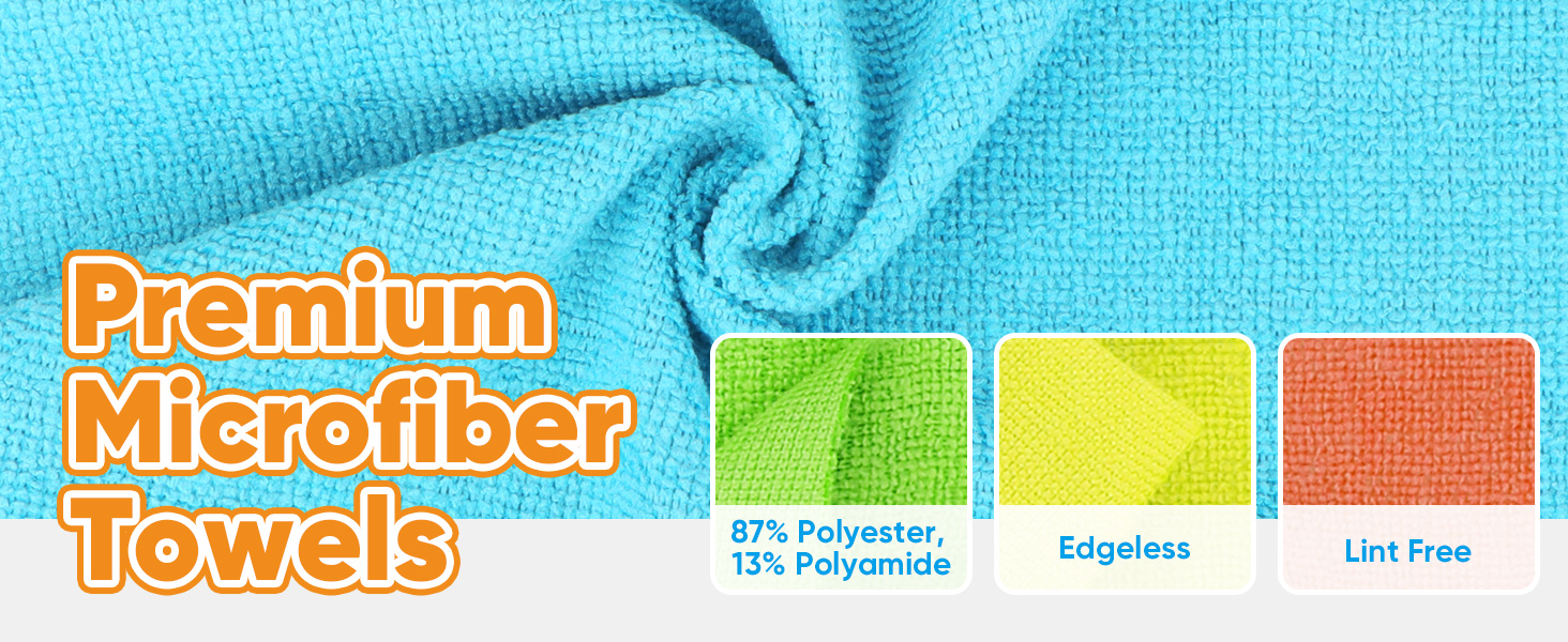 Microfiber Cleaning Cloth, 20 Pack Reusable Microfiber Towels for Cars Lint Free Cleaning Shop Towel Rags for Home Kitchen Automotive Bar Mechanic Restaurant Garage, 11.5