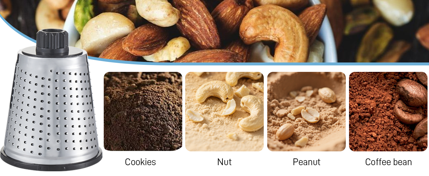 VEKAYA Rotary Cheese Grater Hand Crank with 4 Interchangeable Stainless Steel Blades, Large Manual Handle Shredder and Waffle Slicer for Vegetables, Cheese and Nuts with Table Suction Base (Black)