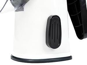 VEKAYA Rotary Cheese Grater Hand Crank with 4 Interchangeable Stainless Steel Blades, Large Manual Handle Shredder and Waffle Slicer for Vegetables, Cheese and Nuts with Table Suction Base (Black)