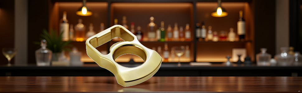 Beer Bottle Opener: Handcrafted in Brass Copper, Parties Accessory for Opening Beer Tops (Gold)