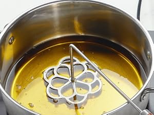Bunuelos Mold with Handle, 304 Stainless steel Flower, Round and Star Rosette Molde with Long Fork- Rosette Para Buñuelos de Viento Moldes Mexicanos Tools Set with 3 Interchangeable Heads