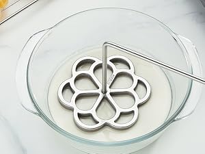 Bunuelos Mold with Handle, 304 Stainless steel Flower, Round and Star Rosette Molde with Long Fork- Rosette Para Buñuelos de Viento Moldes Mexicanos Tools Set with 3 Interchangeable Heads