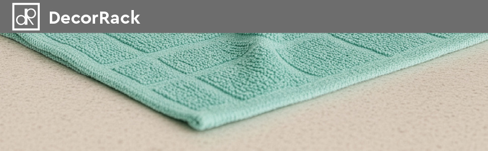 DecorRack 10 Pack 100% Cotton Kitchen Towels, 12x12 inch Soft Terry Dishcloths, Absorbent Hand Towels for Cleaning, Drying & Dishes, Plaid Pattern Cleaning Rags, Mint (Pack of 10)