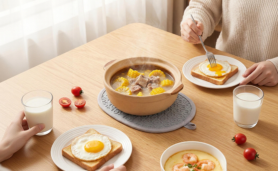 4-Pack Silicone Pot Holders for Kitchen Heat, Non-Slip Hot Pads with Hanging Loops, Quilted Liner Oven Mitts Alternative, Waterproof Trivets for Countertops Hot Pots and Pans (Black)