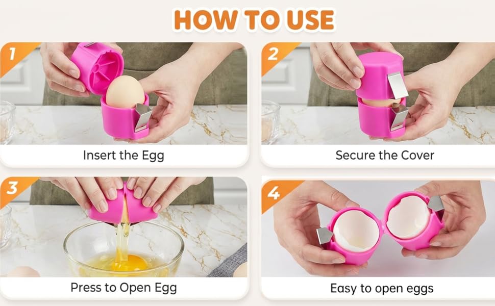 3pcs Egg Shell Opener, Egg Peeler Tool Set,Egg Separator for Raw Eggs, Hard Boiled Egg Peeler,Kitchen Gadgets for Bakers Prep（The metal sheet is removable, making it easy to install and clean）