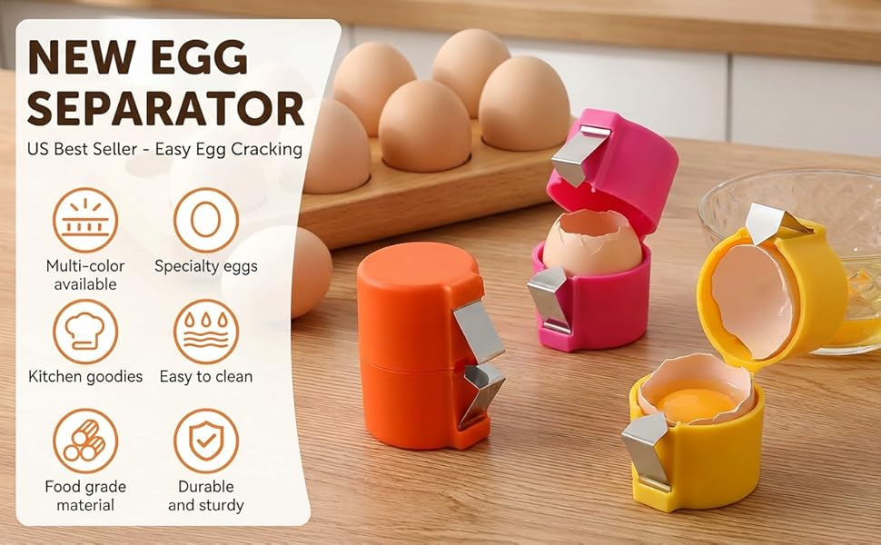 3pcs Egg Shell Opener, Egg Peeler Tool Set,Egg Separator for Raw Eggs, Hard Boiled Egg Peeler,Kitchen Gadgets for Bakers Prep（The metal sheet is removable, making it easy to install and clean）
