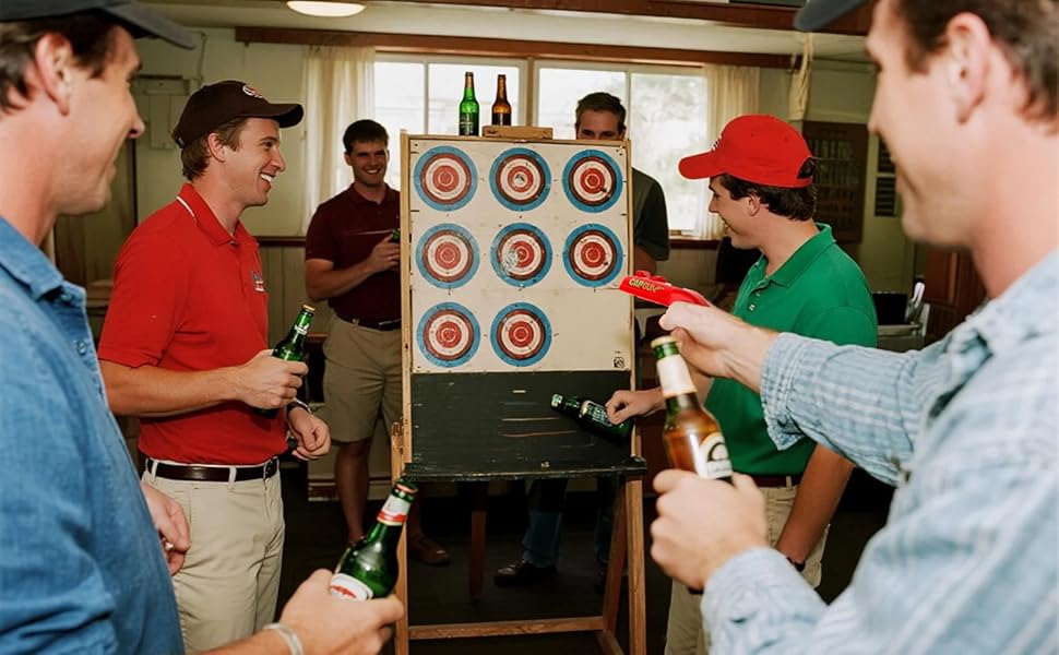 Cap Gun Bottle Opener Gag Gifts Beer Bottle Opener Fun Practical Tool For Beer Enthusiasts Suitable For Camping Festivals College Gatherings Pool Parties (1, Red,Blue,Black)