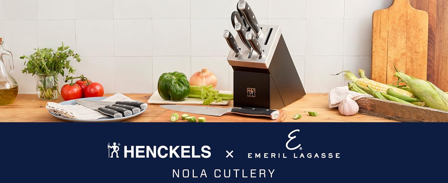 HENCKELS x EMERIL Lagasse The Nola Collection Razor-Sharp German 2-pc Carving Knife Set, Made in Company-Owned German Factory with Special Formula Steel perfected for almost 300 Years, Dishwasher Safe