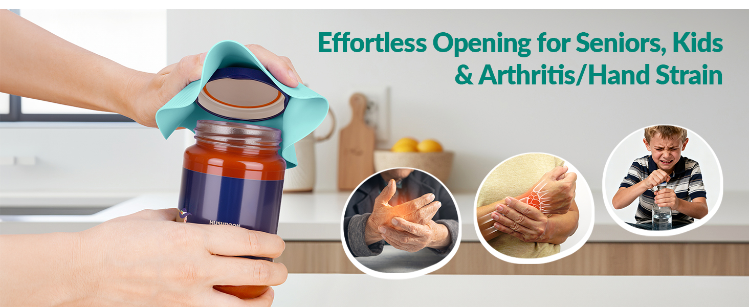 NIHOME Silicone Jar Opener – 6 Inch Large Anti-Slip Grip Pads, Premium 100% Food-Grade Silicone, Stylish Designer Colors, Multi-Purpose Heat-Resistant Mat & Coaster, Set of 4 (Macaron Colors)