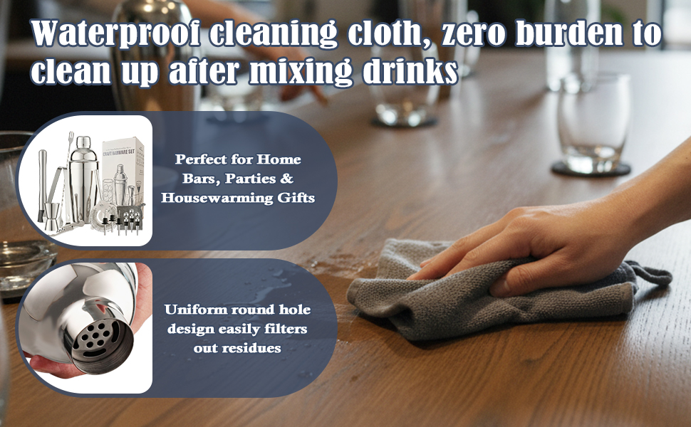 13-Piece Bartender Kit Bar Tool Set – Boston Cocktail Shaker Set with Muddler,Strainer,Jigger,Spoon–Home Bar Accessories and Drink Mixer Gift for Bartesian,Housewarming, Bar Cart Decor