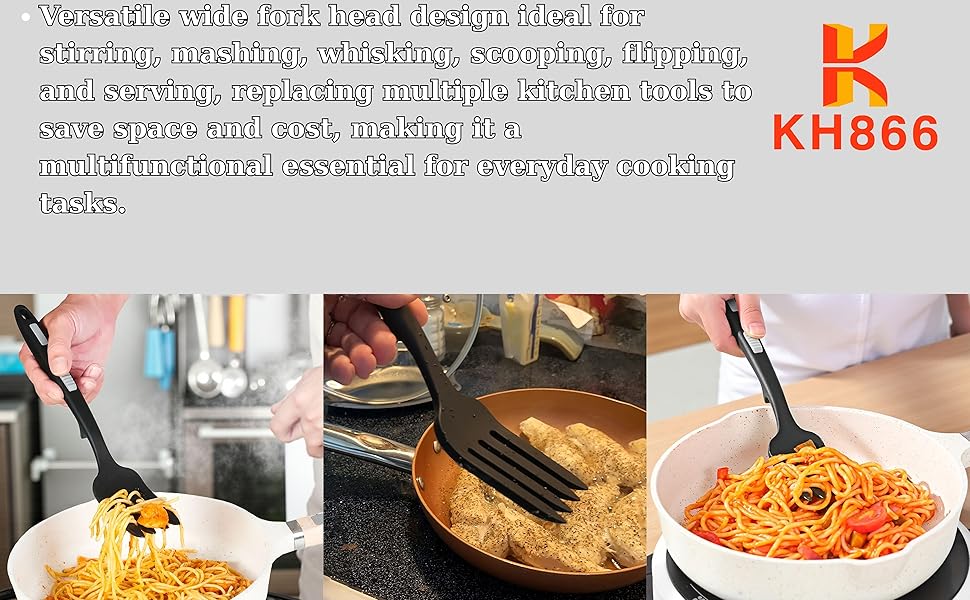 Silicone Forks for Cooking – 2 Pack Heat Resistant Flexible Silicone Cooking Fork for Kitchen, Nonstick, Multipurpose Stirring and Mixing Forks, Dishwasher Safe | Baking, Serving, Mixing Made Easy