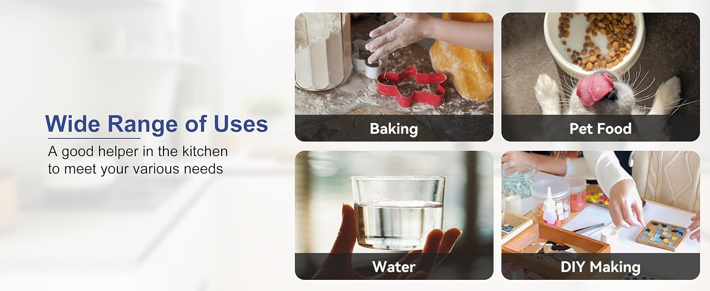 BOMATA Waterproof Kitchen Scale, 0.1g/0.01oz High Precision, 5kg/11lb, Washable, USB Rechargeable, Digital Scale for Food,Cooking, Baking, Weight Loss, Grey