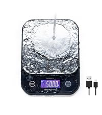 BOMATA Waterproof Kitchen Scale, 0.1g/0.01oz High Precision, 5kg/11lb, Washable, USB Rechargeable, Digital Scale for Food,Cooking, Baking, Weight Loss, Grey