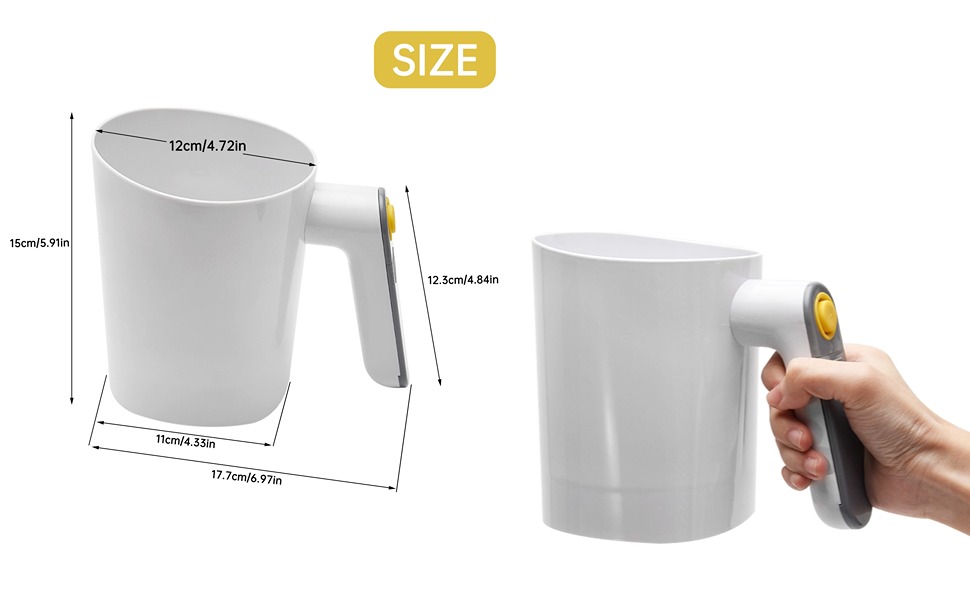 Electric Flour Sifter, Handheld Battery Operated Stainless Steel Mesh Shaker, Cup Shape for Baking and Pastry, 4 Cup/1L Capacity, Efficient Kitchen Tool