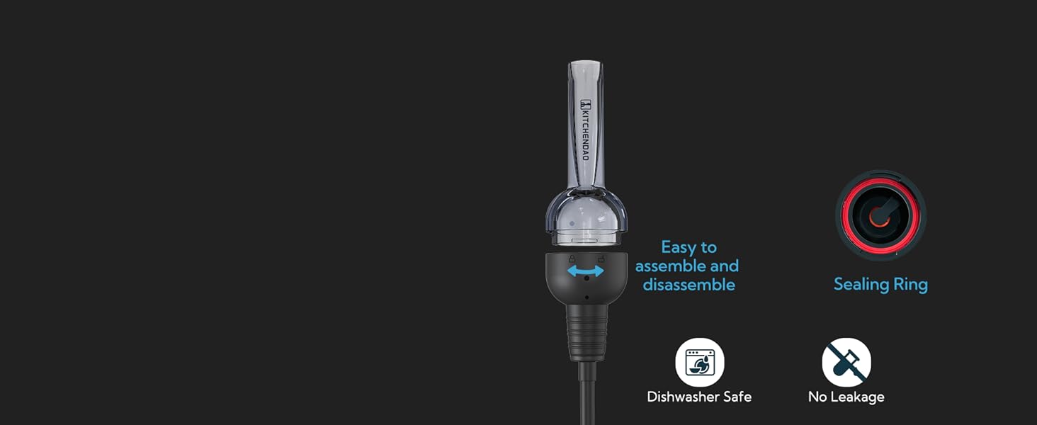 KITCHENDAO Detachable Wine Aerator Pourer - BPA Free Tritan Premium Wine Air Aerator Decanter Spout Dispenser - No Drip or Spill - Improve Taste and Bouquet Instantly - Dishwasher Safe