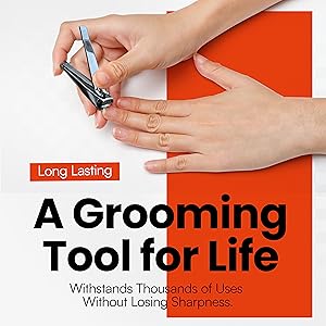 TITA22™ Nail Clipper with Titanium Coating, Ultra Sharp, Sturdy, Rust-Proof, Long-Lasting, Fingernails & Toenails Clipper Cutter with Nail File, Suitable for Men & Women, (1 Piece)