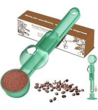 Coffee Scoop with Funnel for Ground Coffee, Protein Powder & Tea, for Reusable K Cup Refiller, 2TBSP Mess-Free, Funnel Design Prevents Spills (Black, 2-Pack)