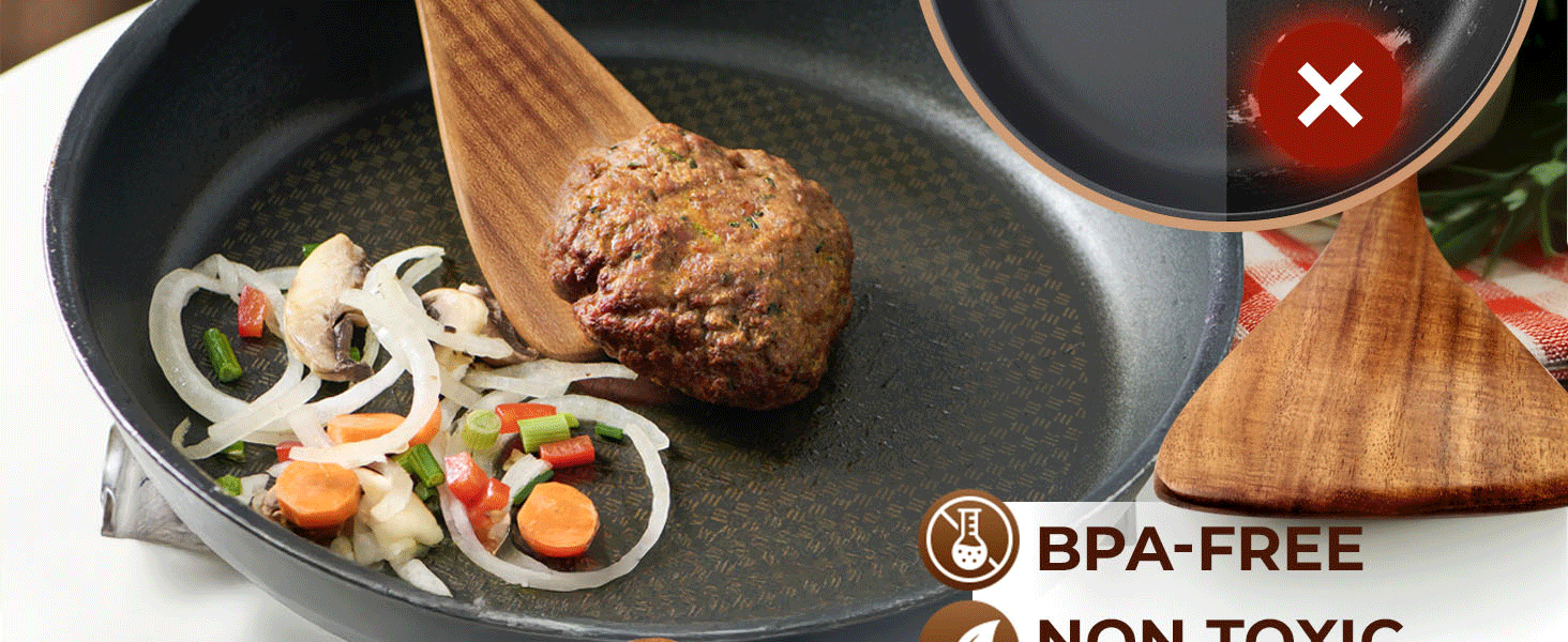 Wooden Spatula for Cooking, 12 Inch - Easy to Clean, Long-Lasting & Sturdy Natural Acacia Wood Spatula for Cooking - Wooden Spatulas with Comfortable Handle, Perfect for Flipping, Turning & Frying