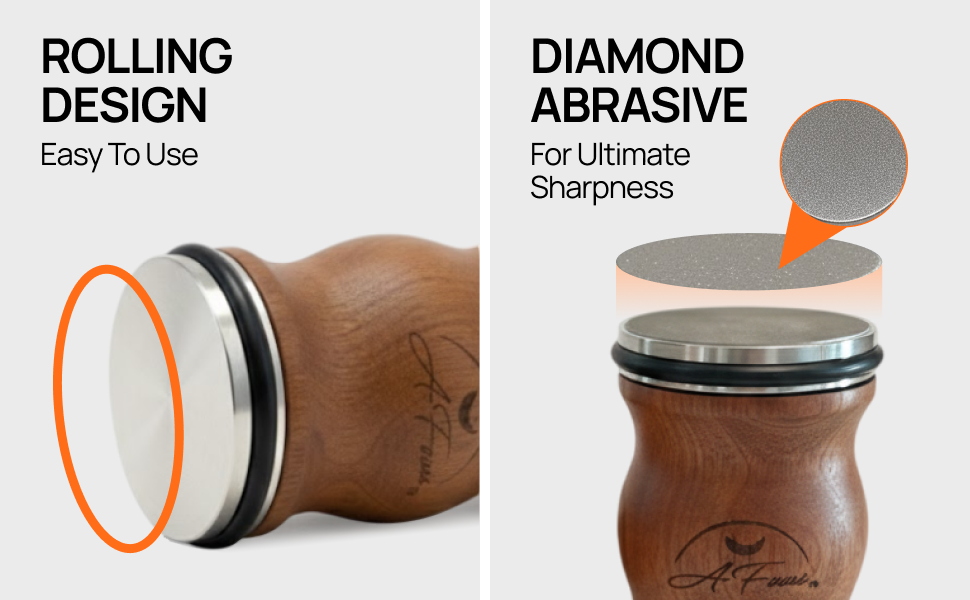 High‑Quality Wooden Manual Rolling Diamond Knife Sharpener – Beech Wood, Magnetic Angles 15°/20°, 2‑Grit Diamond Roller, Eco‑Friendly, Professional Kitchen Tool