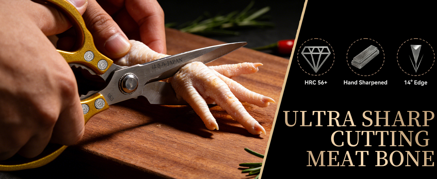 Kitchen Scissors for Food, Multi-All Purpose Japan Kitchen Shears, Heavy Duty Poultry Shear Dishwasher Safe Chicken Scissor, Seafood Shears, Meat Scissors Gifts for Men Women