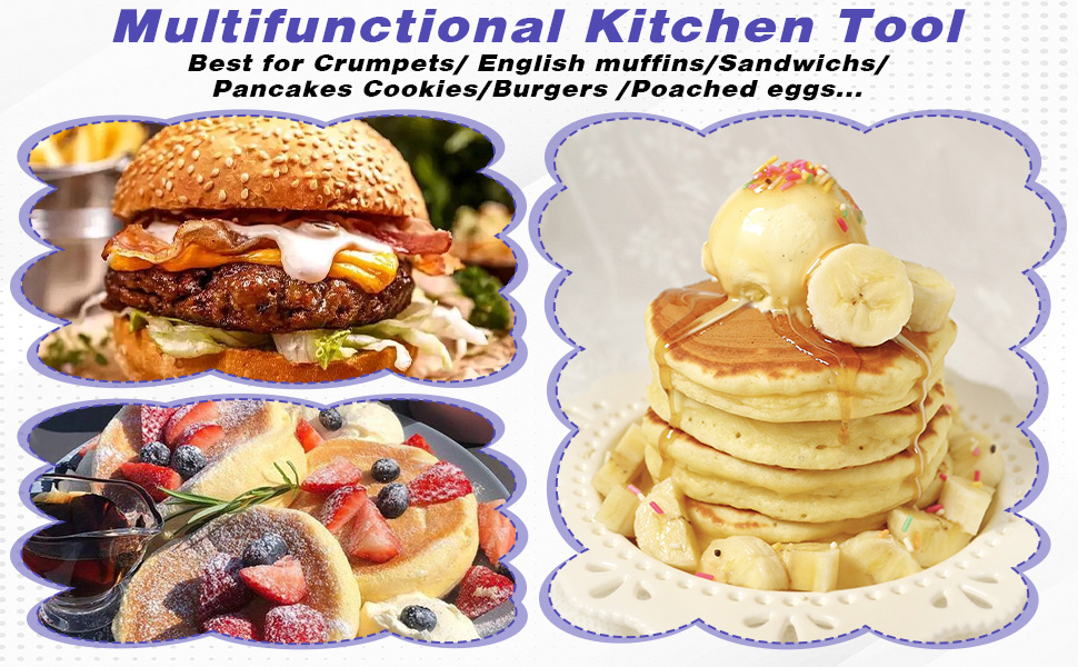 SHENLIU 24 Pieces Stainless Steel English Muffin Rings, 3 Inch Double Rolled Tart Ring Metal Round Nonstick Crumpet Rings Muffin Tart Molds for Food Making Home Baking