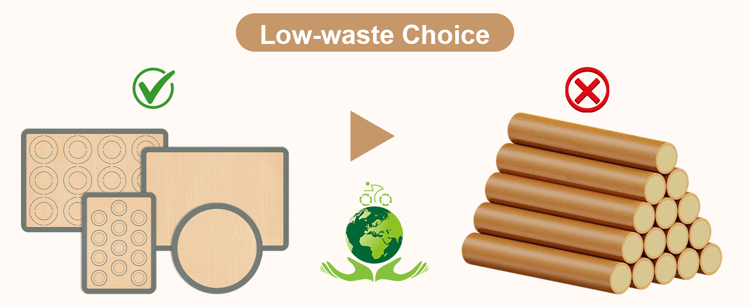 Silicone Baking Mat Set of 4, Nonstick Reusable Macaron Silicone Baking Mat & Round Pizza Mat, Cookie Baking Supplies for Macaroons, Pastry, Pizza, Gray