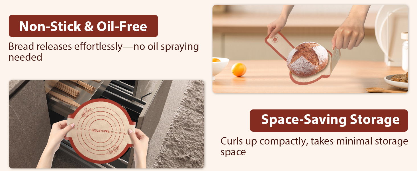 Silicone Bread Sling, 2PCS Non-Stick Oval and Round Bread Sling for Dutch Oven, Reusable Sourdough Tools & Bread Baking Supplies