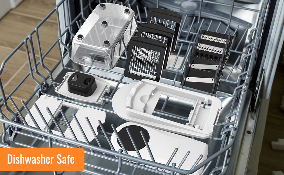 8 Blade All-in-1 Vegetable Chopper Mandoline Slicer with Container, Food Chopper, Onion Chopper, Veggie Cutter for Salad, Kitchen Gadgets Accessories Essentials, White