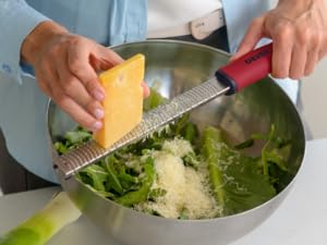 Deiss PRO Citrus Zester & Cheese Grater - Parmesan Cheese Lemon, Ginger, Garlic, Nutmeg, Chocolate, Vegetables, Fruits - Razor-Sharp Stainless Steel Blade, Wide, Dishwasher Safe