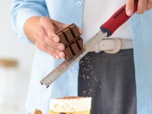 Deiss PRO Citrus Zester & Cheese Grater - Parmesan Cheese Lemon, Ginger, Garlic, Nutmeg, Chocolate, Vegetables, Fruits - Razor-Sharp Stainless Steel Blade, Wide, Dishwasher Safe