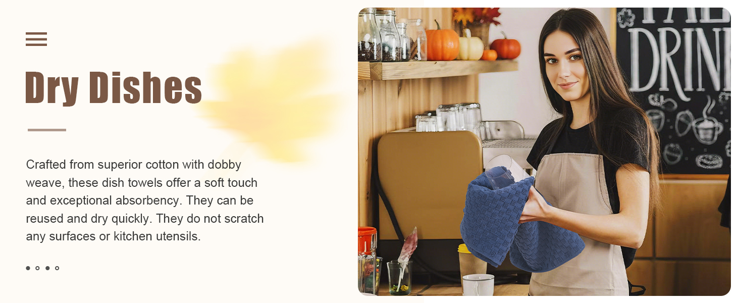 Homaxy 100% Cotton Terry Kitchen Towels(15