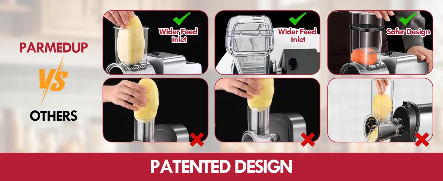 Cheese Grater Electric, Electric Grater 250W for Block Cheese with 7 Different Blades, Electric Cheese Shredder, Electric Salad Maker with Cleaning Brush for Fruits, Vegetables