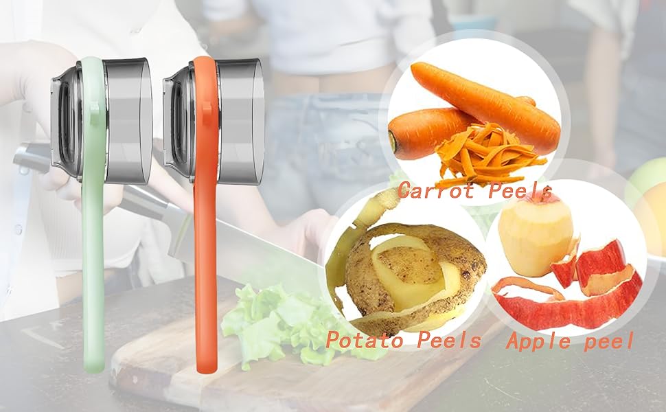 2Pcs Multifunctional peeler with storage box, Vegetable peelers for kitchen, Stainless steel double sided storage peeler for kitchen use, Fruit peeler, Safe and efficient peeling