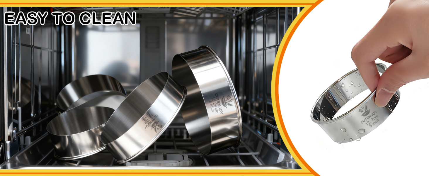 6 PCS Round Cookie Cutters (2, 3, 3.5, 4, 5, 6 Inch), Stainless Steel Biscuit Cutters For Baking, Large Circle Cookie Cutter for Baking, Pastry, Donuts, Fondant, Sandwich