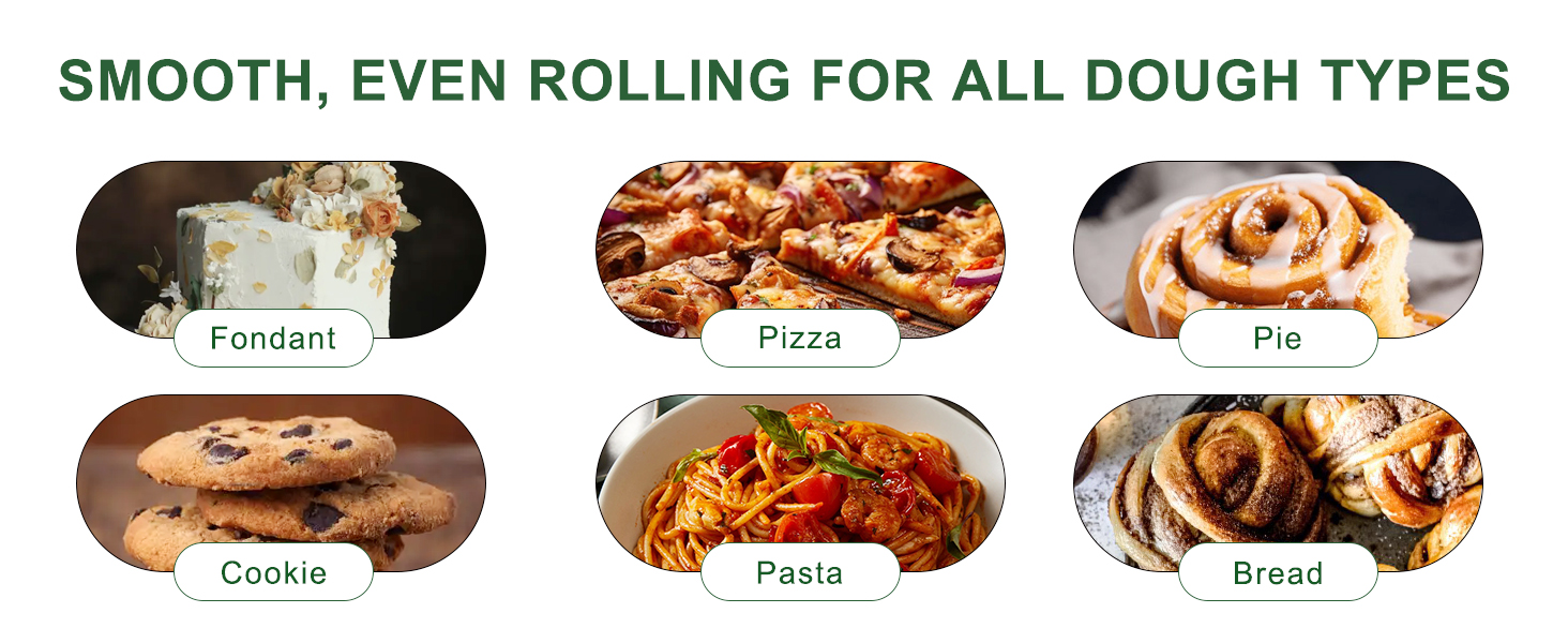 French Marble French Rolling Pin with Wooden Resting Base, 15 inch Kitchen Baking Tool for Baking with Non-Stick Surface, Ideal as a Dough Roller for Pie Crust, Cookie, Pasta