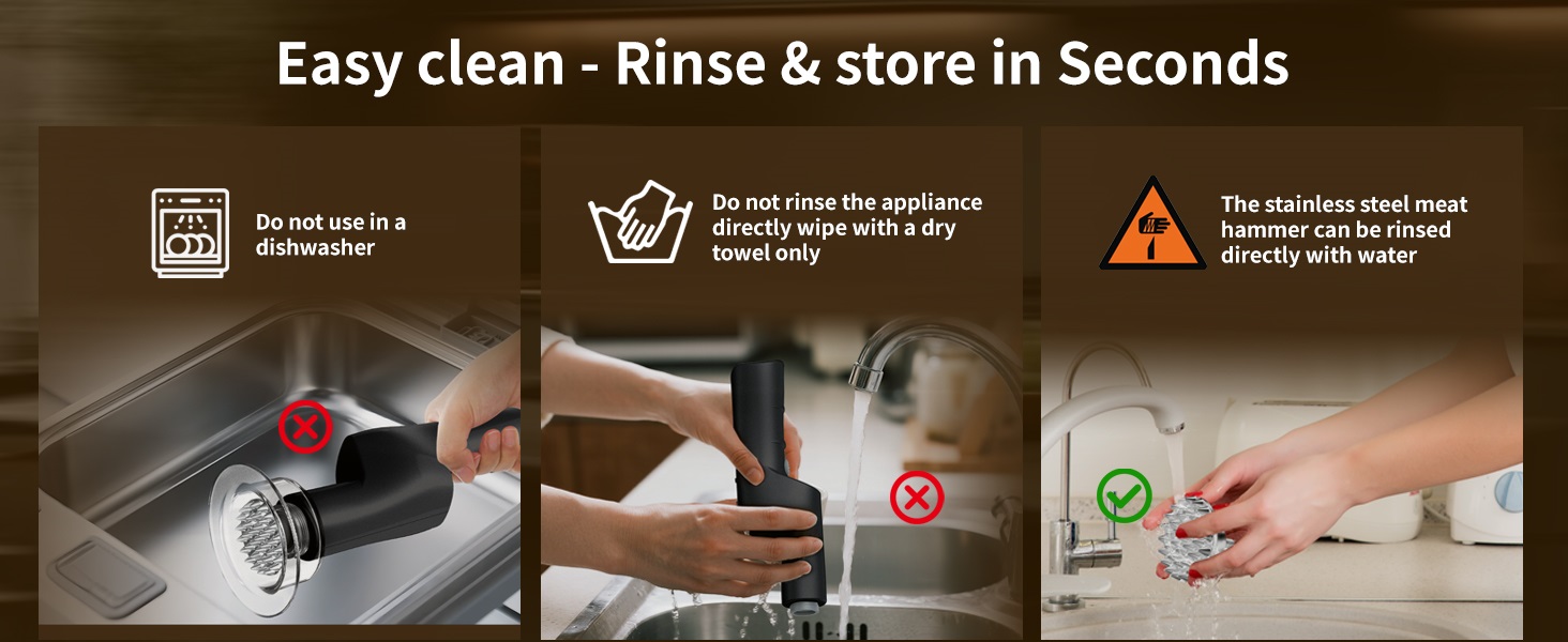 Electric Meat Tenderizer, Handheld Cordless Electric Heavy Duty Meat Tenderizer Hammer, 37 Stainless Steel Sharp Needles Kitchen Tenderizer for Steak, Beef, Chicken Chops, Pork Chops